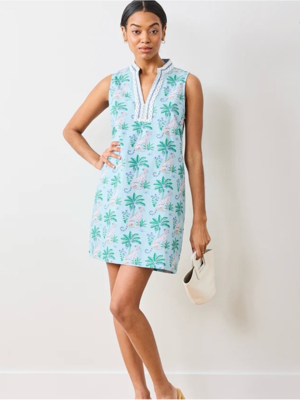 🆕 Print Fresh Dress Ocean View Shift Leopard Mirage Mini Palm Trees 18 20 XXL
